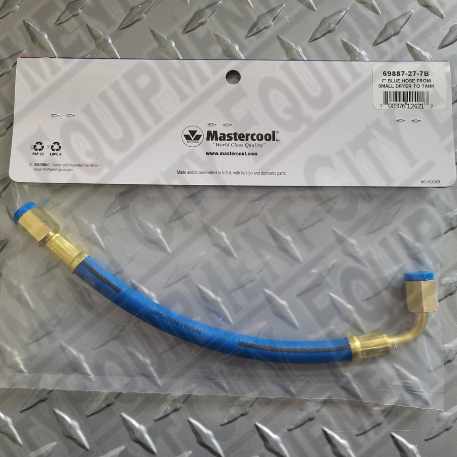 Mastercool 69887-27-7B Small Drier to Tank Blue Hose 7 Inches